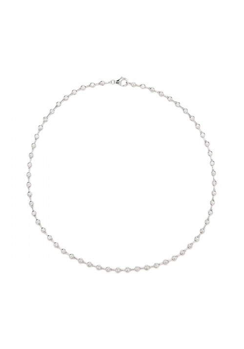 COLLAR LINEARGENT PLATA Y CIRCONITAS MUJER. REF 5373-C