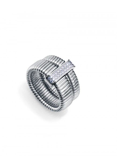 ANILLO VICEROY ACERO Y CIRCONITAS MUJER. REF. 75392A01400