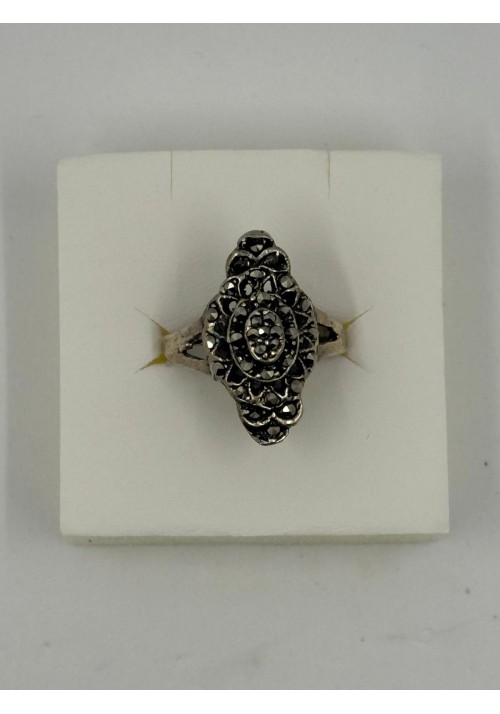 SORTIJA PLATA OXIDADA CON PIEDRAS