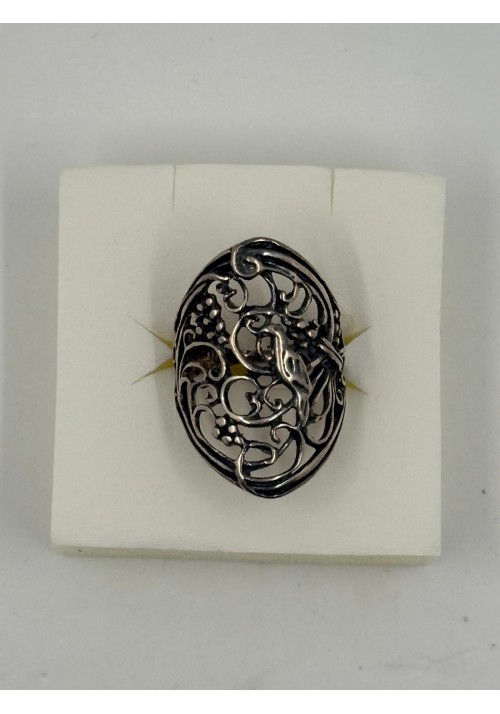 SORTIJA PLATA OXIDADA Y FILIGRANA