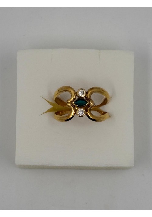 SORTIJA CHAPADA CON PIEDRAS AZUL Y BLANCAS