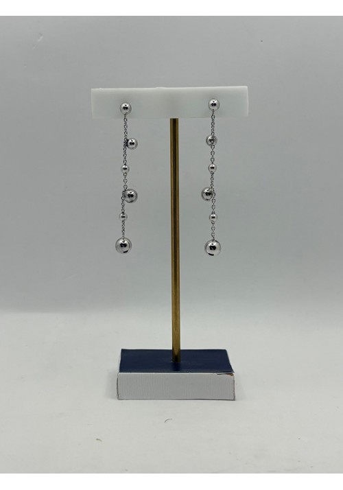 PENDIENTES PLATA LARGOS CADNA Y BOLAS