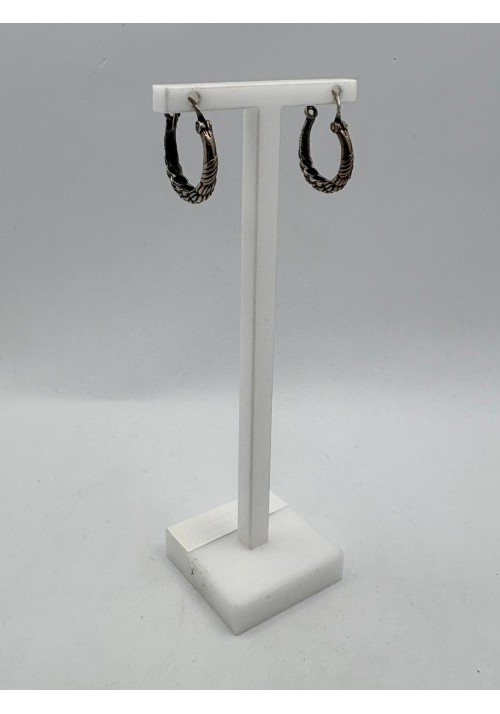 PENDIENTES DE ARO EN PLATA ENVEJECIDA