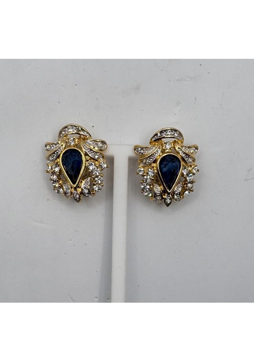 PENDIENTES CHAPADOS CON PIEDRAS DE COLOR