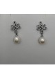 PENDIENTES PLATA RODIADA CON PERLA Y CIRCONITAS