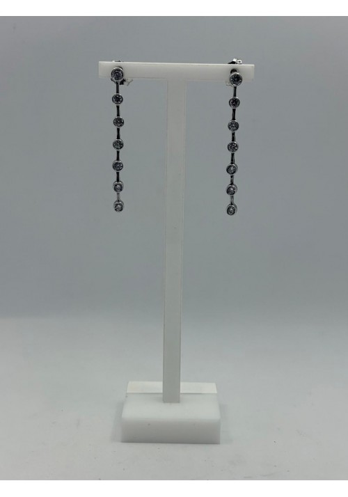 PENDIENTES PLATA RODIADA CON CIRCONITAS BLANCAS