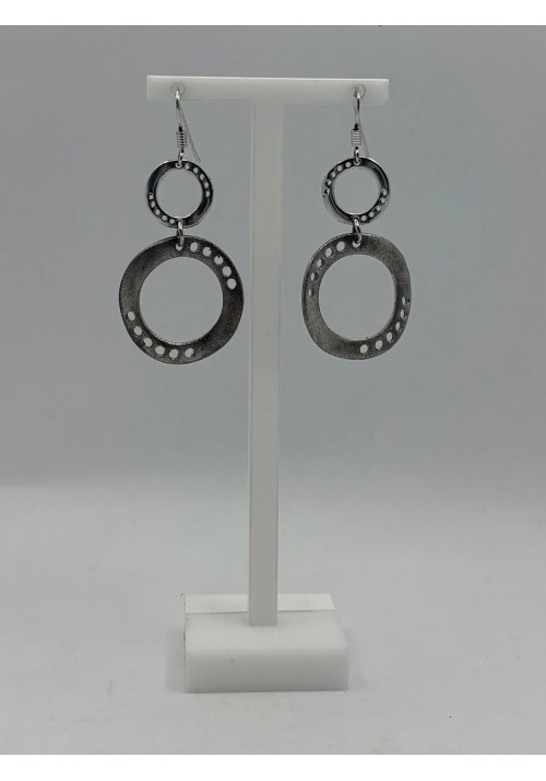 PENDIENTES PLATA RODIADA CON CIERRE TIO HIPPYE