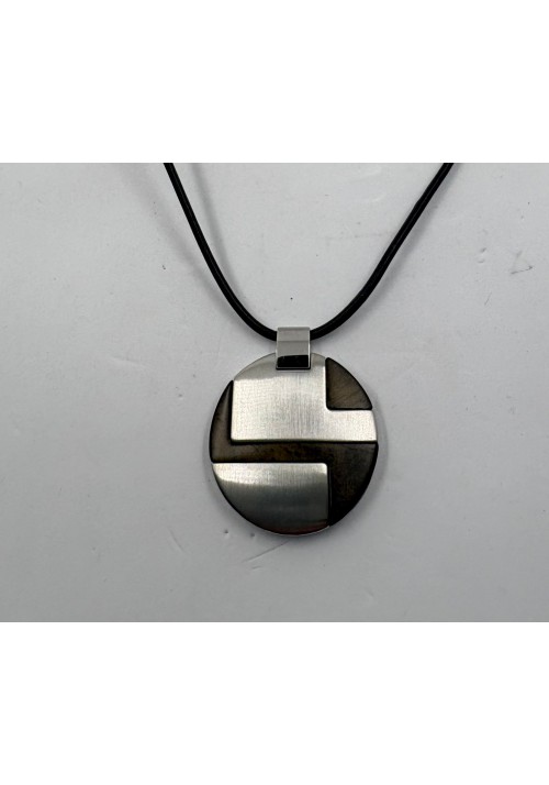 COLAGNTE DE ACERO Y MADERA CON CORDON DE CAUCHO