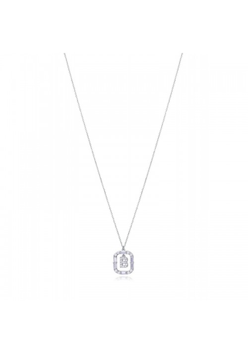 GARGANTILLA PLATA CON INICIAL B Y CIRCONITAS