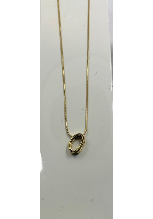 COLGANTE DE ACERO DORADO CON INICIL LETRA O