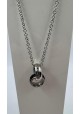 COLGANTE Y CADENA ACERO CON DOS ALIANZAS