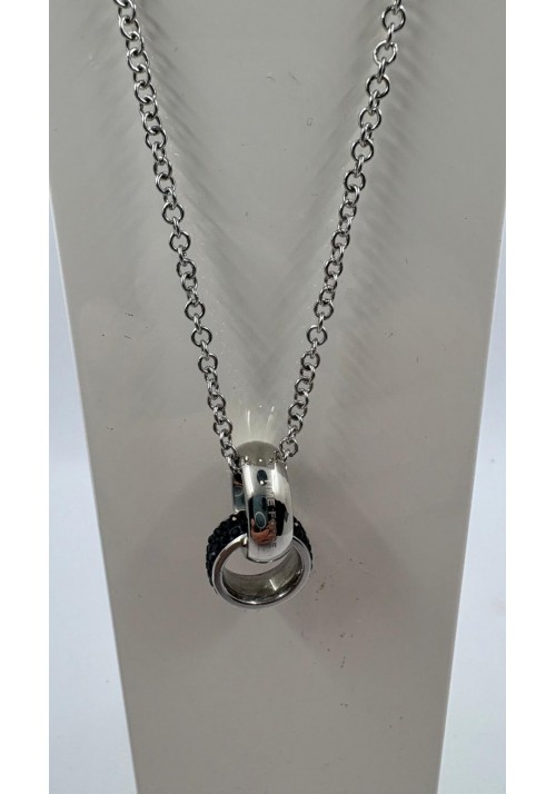 COLGANTE Y CADENA ACERO CON DOS ALIANZAS