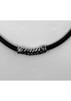 COLLAR VICEROY PLATA Y CUERO NEGRO