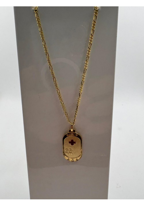 COLGANTE CHAPADO CON CHAPA DE ALERTA GRUPO SANGUINEO