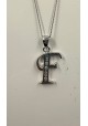 COLGANTE PLATA RODIADA CON INICIAL F Y CIRCONITAS