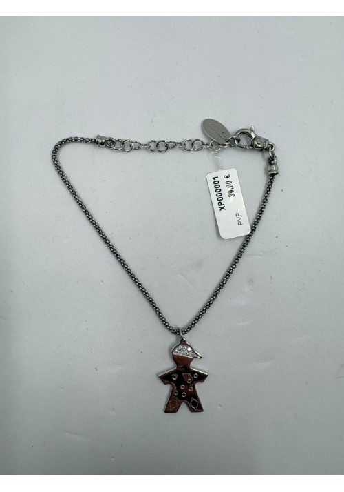 PULSERA PLATA CON CADENA TIPO CORDON Y SILUETA DE NIÑO