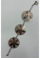 PULSERA PLATA BICOLOR AROS CALADOS
