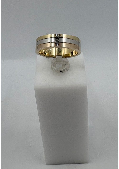 SORTIJA PLATA TRICOLOR CIRCONITA